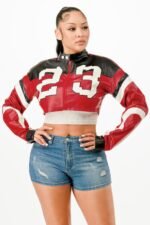 Cropped Moto Jacket - Image 4