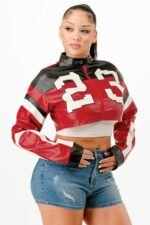 Cropped Moto Jacket - Image 6