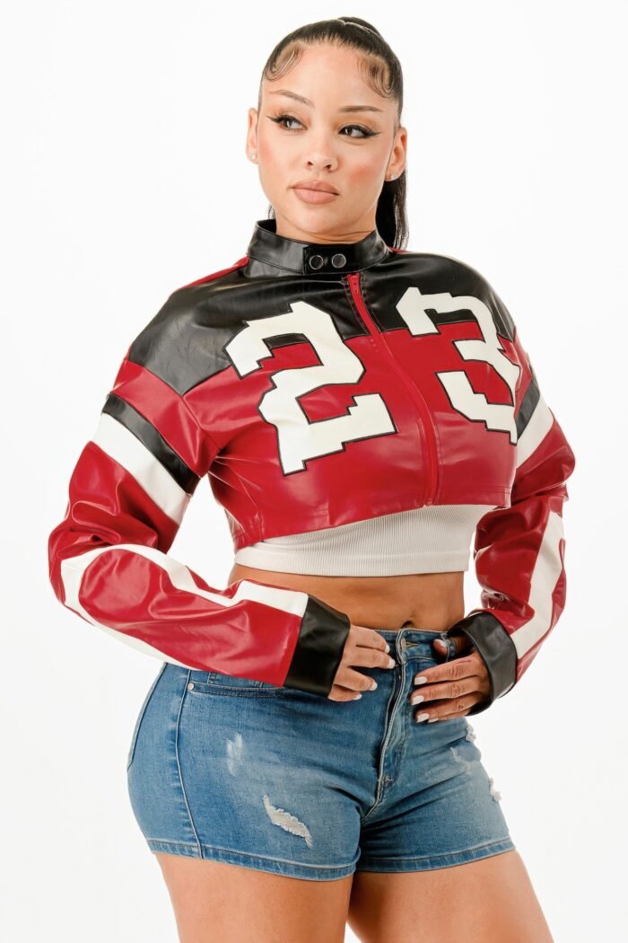 Cropped Moto Jacket - Image 6