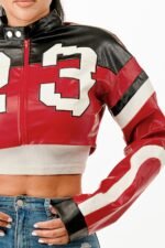 Cropped Moto Jacket - Image 10