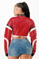 Cropped Moto Jacket - Image 11