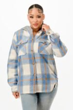 Hooded Plaid Jacket - Image 2