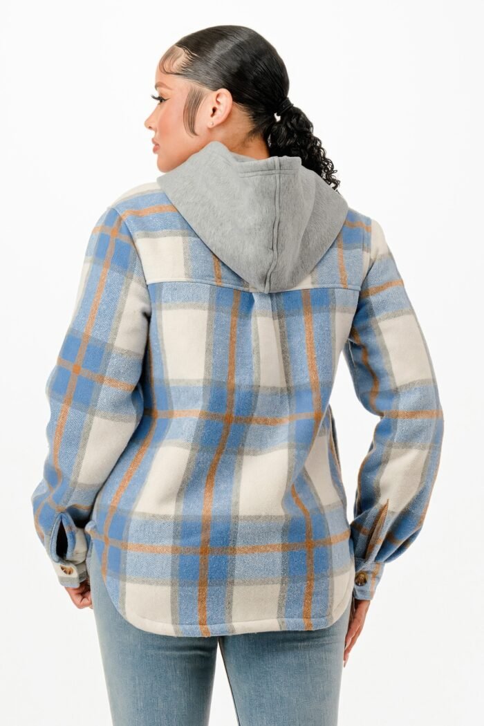 Hooded Plaid Jacket - Image 5