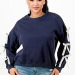 Casual Sweatshirts With Bow