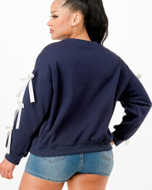 casual sweatshirts with bow