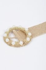 Metallic Stretch Plus Size Belt Pearl Metal Bucklt - Image 4