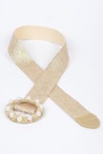 Metallic Stretch Plus Size Belt Pearl Metal Bucklt - Image 5