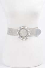 Metallic Stretch Plus Size Belt Pearl Metal Bucklt - Image 6