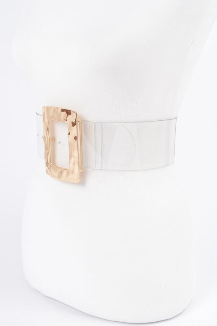 Rectangle Metal Buckle Plus Size Clear Belt - Image 2