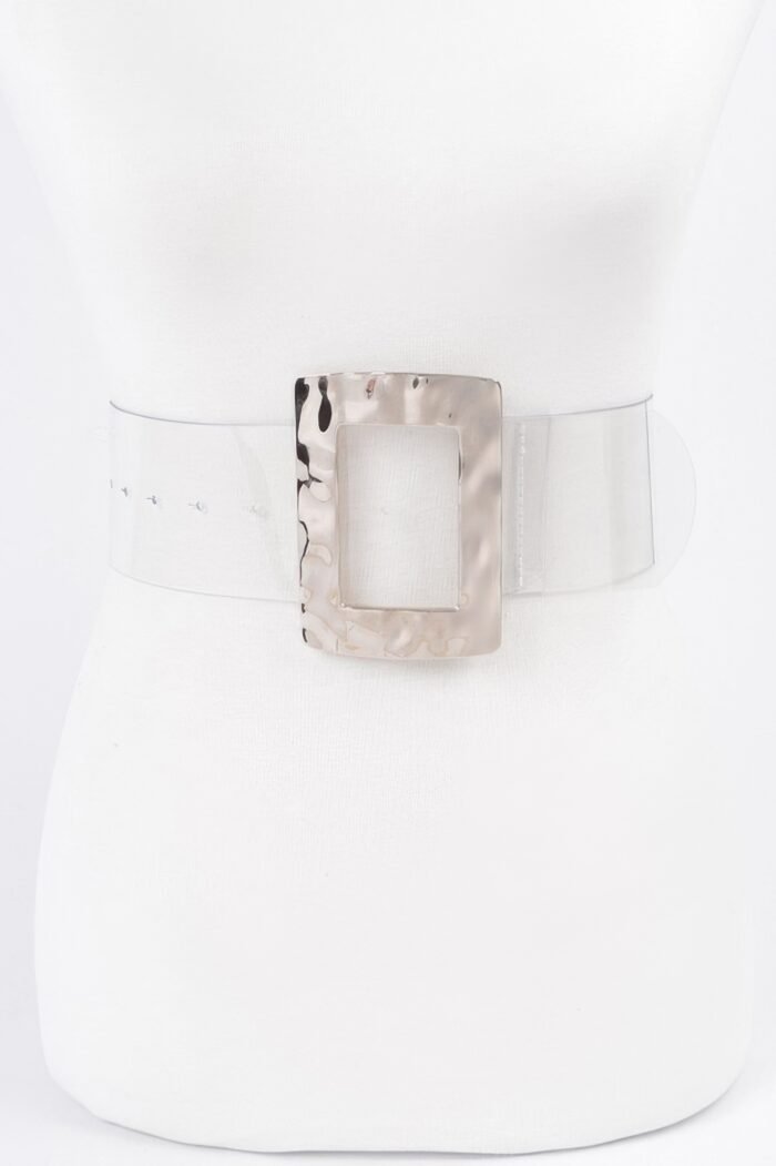 Rectangle Metal Buckle Plus Size Clear Belt - Image 5