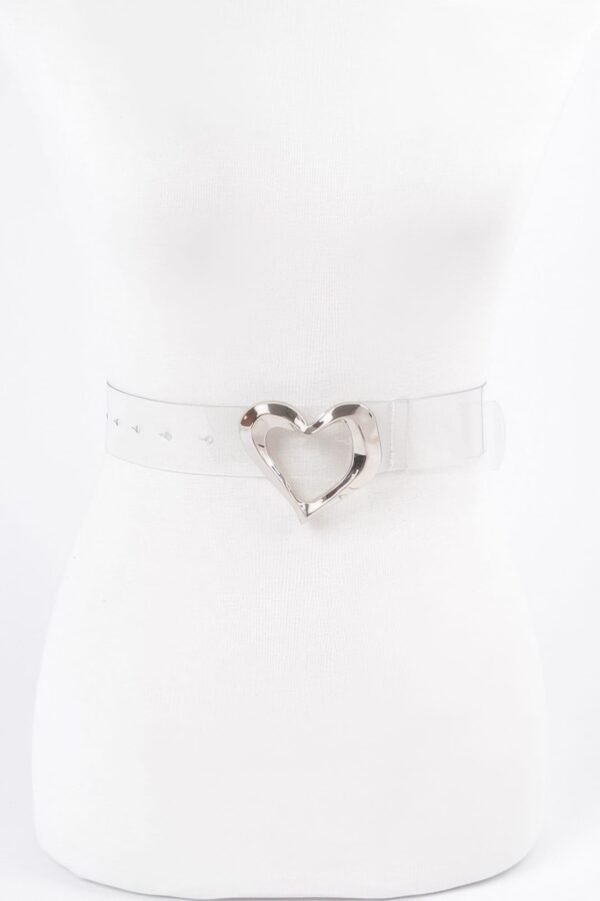Heart Shape Metal Buckle Plus Size Clear Belt