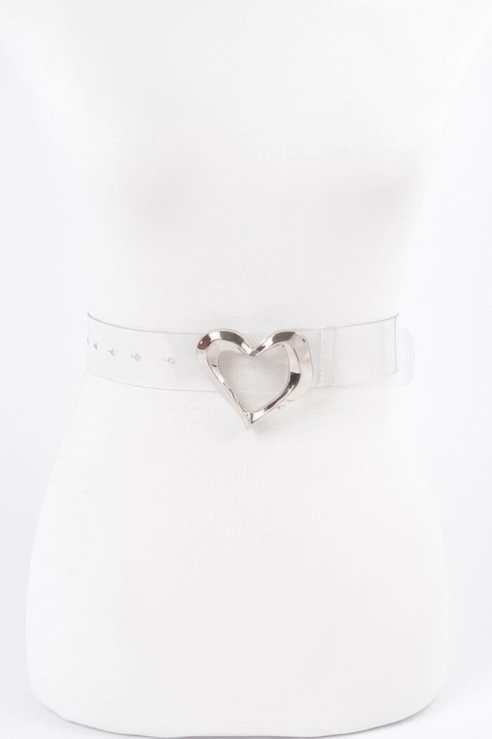 Heart Shape Metal Buckle Plus Size Clear Belt - Image 1