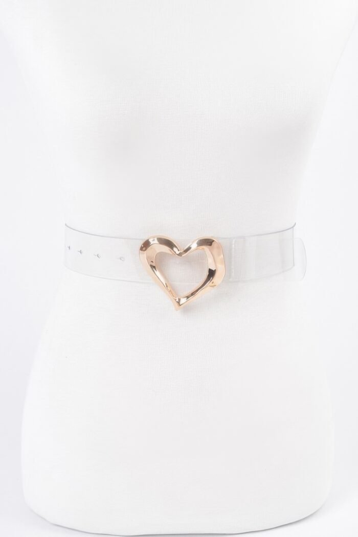 Heart Shape Metal Buckle Plus Size Clear Belt - Image 2