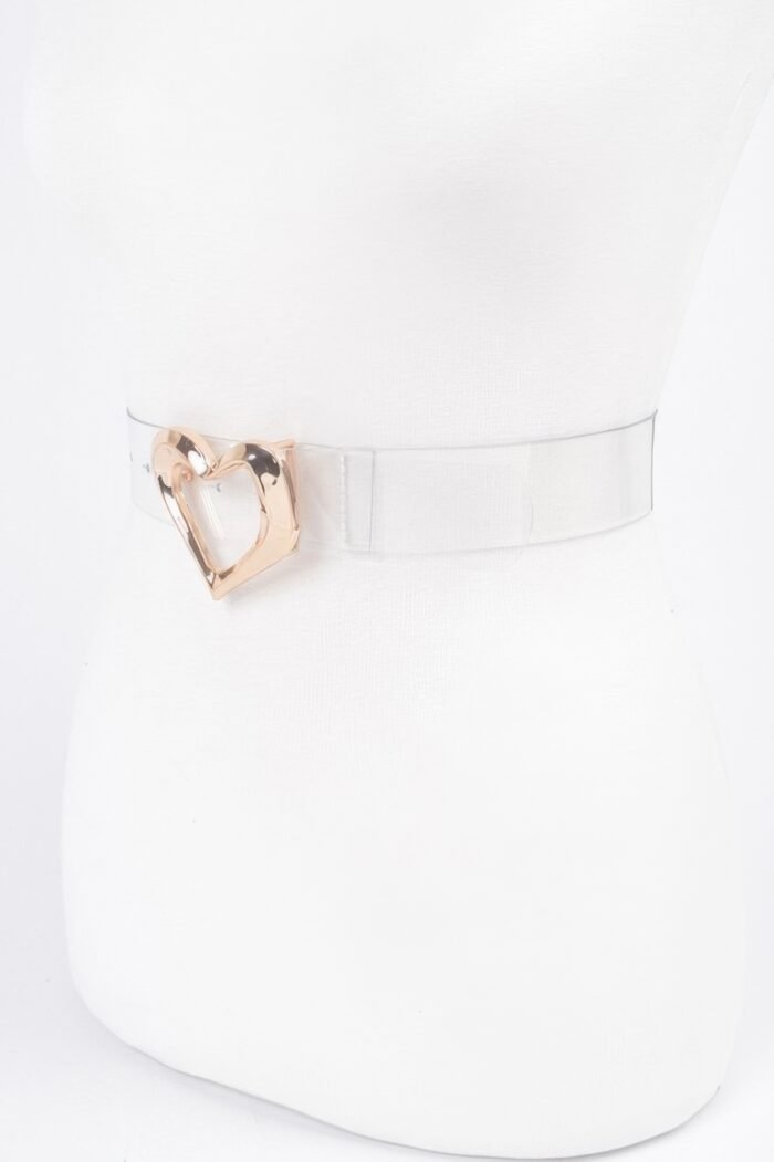 Heart Shape Metal Buckle Plus Size Clear Belt - Image 3