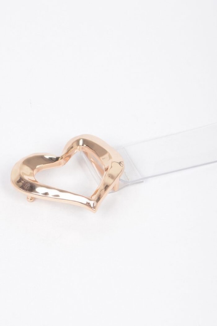 Heart Shape Metal Buckle Plus Size Clear Belt - Image 5