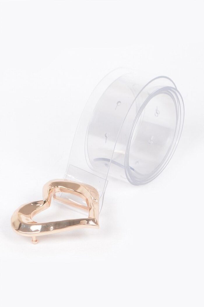 Heart Shape Metal Buckle Plus Size Clear Belt - Image 6