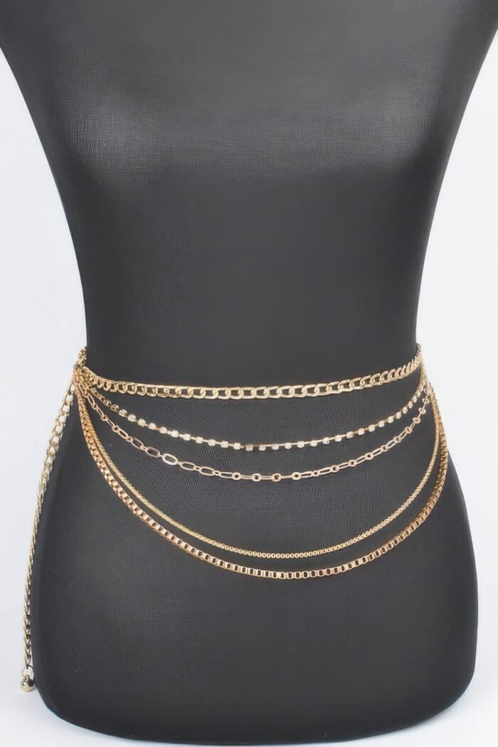 Multi Layered Metal Plus Size Chain Belt - Image 1
