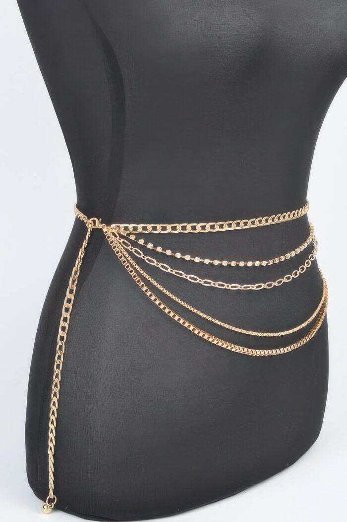 Multi Layered Metal Plus Size Chain Belt - Image 2