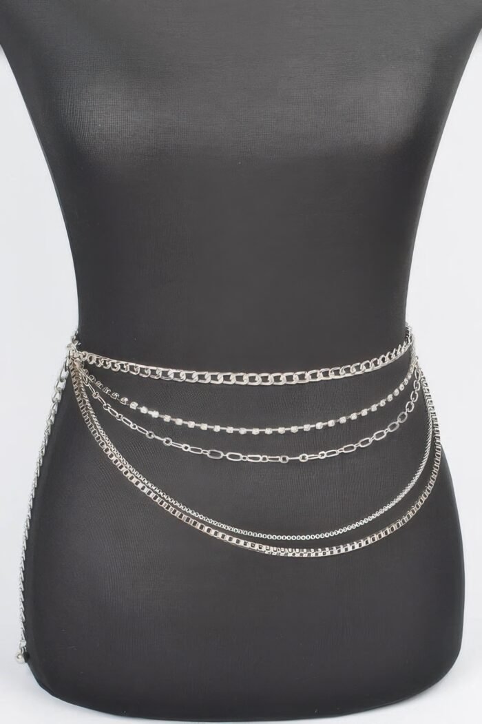 Multi Layered Metal Plus Size Chain Belt - Image 5