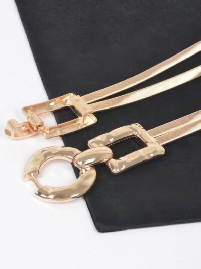 Hammered Metal Buckle Plus Size Stretch Belt Hammered Metal Buckle Plus Size Stretch Belt