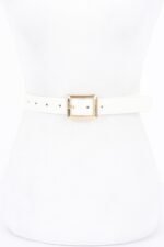 Simple Square Buckle Faux Leather Belt - Image 2