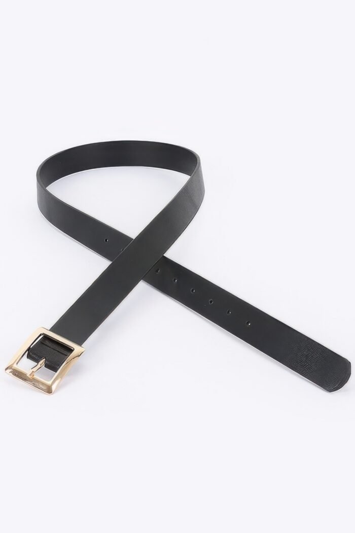 Simple Square Buckle Faux Leather Belt - Image 5