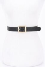 Simple Square Buckle Faux Leather Belt - Image 9