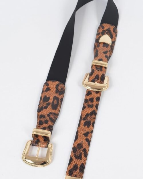 leopard three pieces metal buckle belt