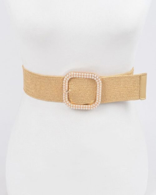 Weaved Pearl Buckle Belt