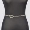 Rhinestone Heart Chain Belt