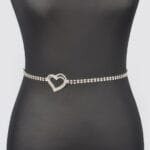 Rhinestone Heart Chain Belt