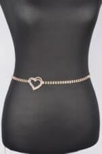 Rhinestone Heart Chain Belt