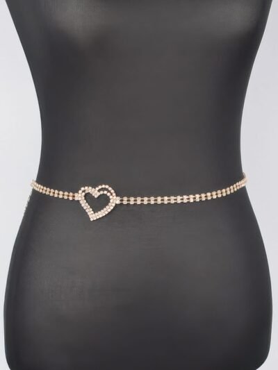 Rhinestone Heart Chain Belt Rhinestone Heart Chain Belt