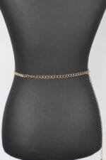 Rhinestone Heart Chain Belt