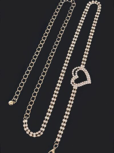Rhinestone Heart Chain Belt Rhinestone Heart Chain Belt
