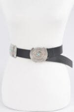 Western Style Belt With Turquoise