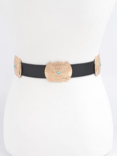 Western Style Belt With Turquoise Western Style Belt With Turquoise