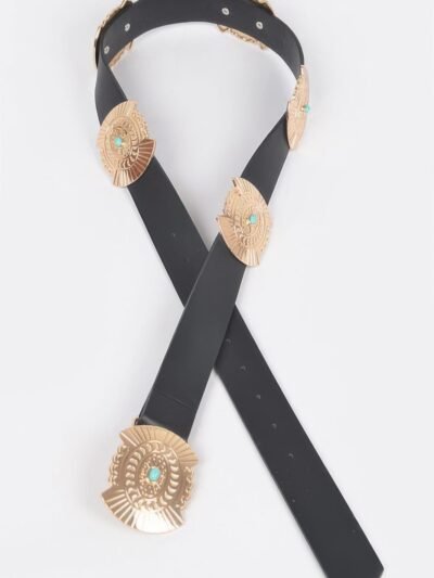 Western Style Belt With Turquoise Western Style Belt With Turquoise