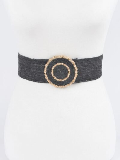 Faux Straw Elastic Belt