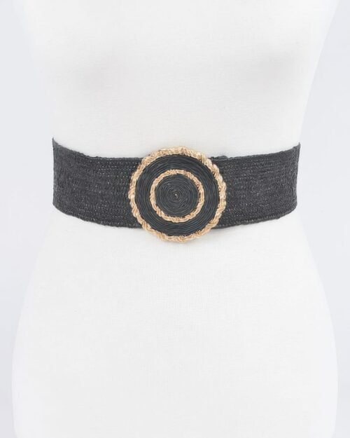 Faux Straw Elastic Belt