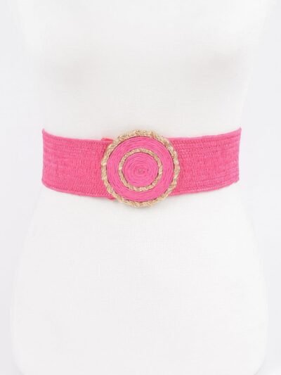 Faux Straw Elastic Belt