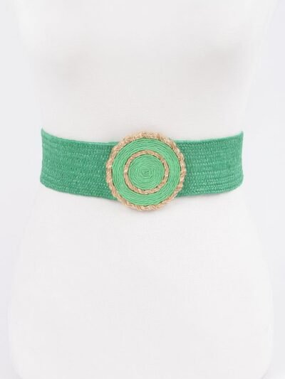 Faux Straw Elastic Belt