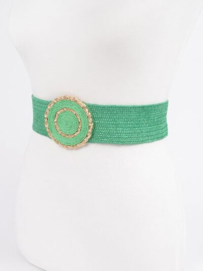 Faux Straw Elastic Belt