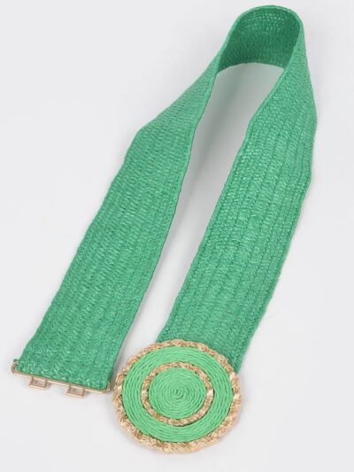 Faux Straw Elastic Belt