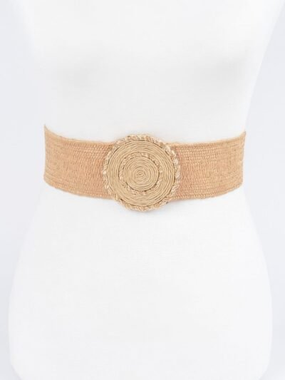 Faux Straw Elastic Belt