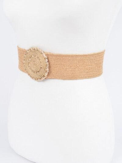 Faux Straw Elastic Belt