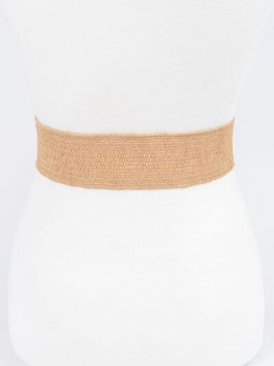 Faux Straw Elastic Belt