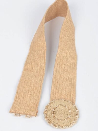 Faux Straw Elastic Belt
