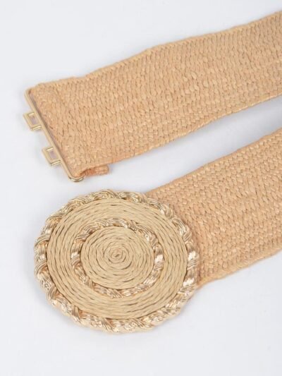 Faux Straw Elastic Belt