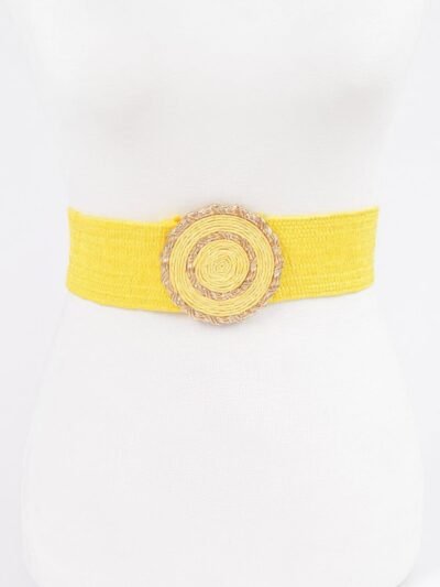 Faux Straw Elastic Belt